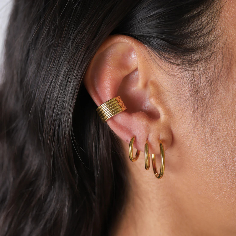 Oorbel manchet Verguld - Time