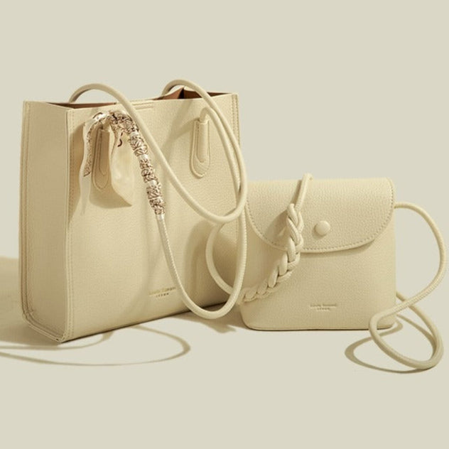 Damestas van gestructureerd lakleer met crossbody tas - Renata