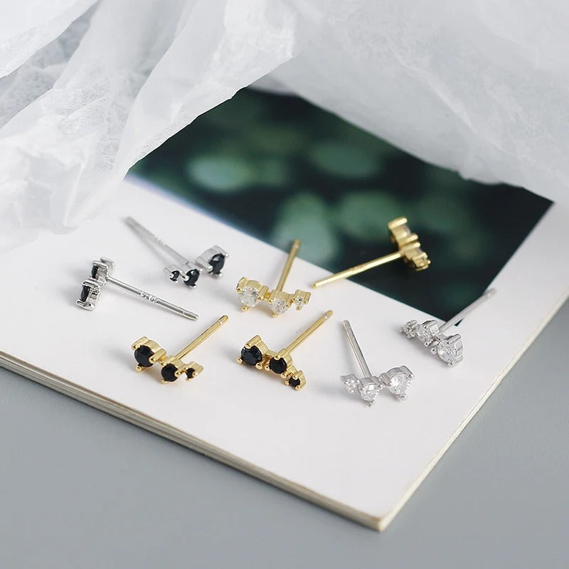 Elegante Drie Mini Zirkonia Oorbellen - Sandy