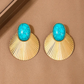 Chique turquoise oorclips - Judith