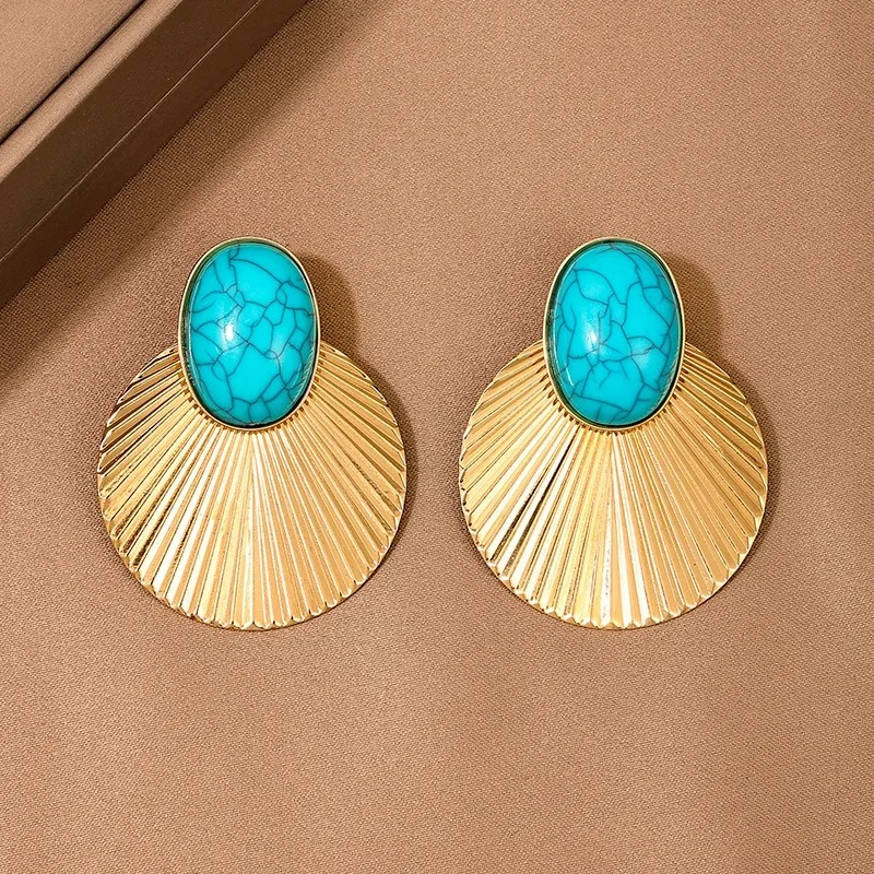 Chique turquoise oorclips - Judith