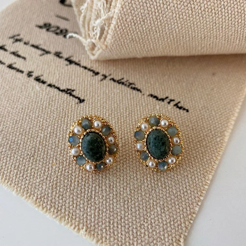 Kristallen Parel Oorknopjes - Vera