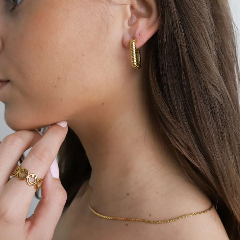 Gelaagde Ribbel Hoepel Oorbellen Set - Kira