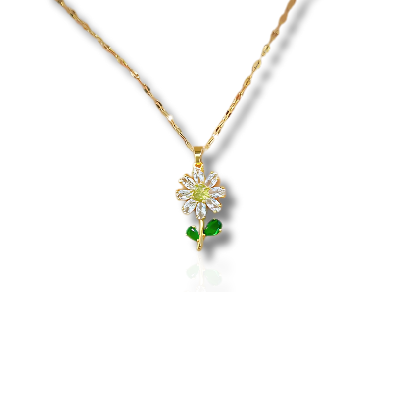 Zirkoon Zonnebloem Ketting - Elegante Scarlett Halsketting met Zonbloemontwerp