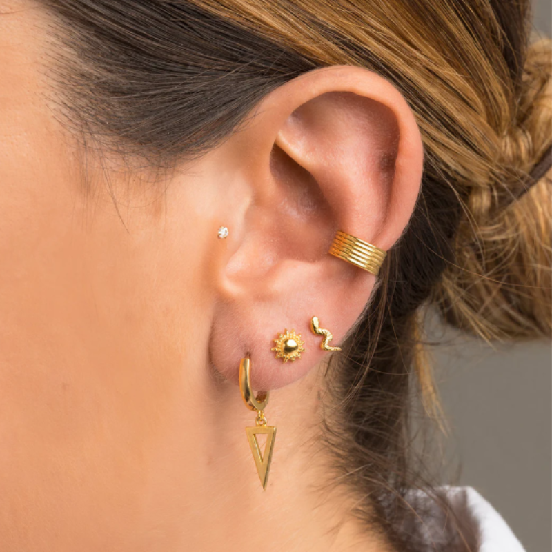 Oorbel manchet Verguld - Time