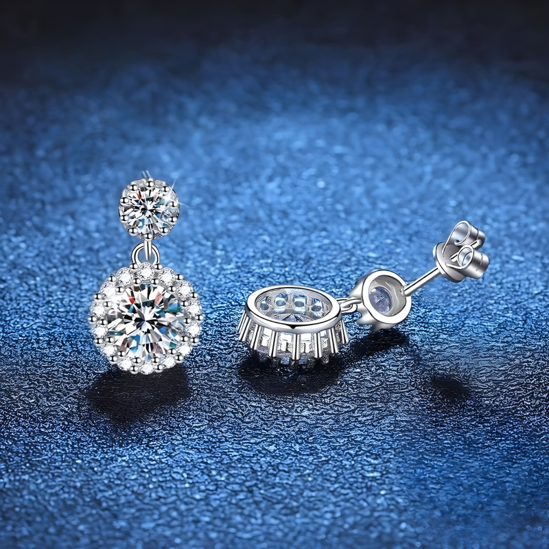 Stijlvolle Zilveren Moissaniet Oorknopjes - Elegantie en Glans in Eén