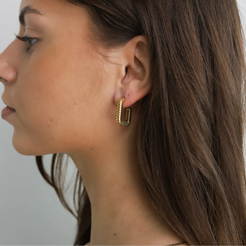 Gelaagde Ribbel Hoepel Oorbellen Set - Kira