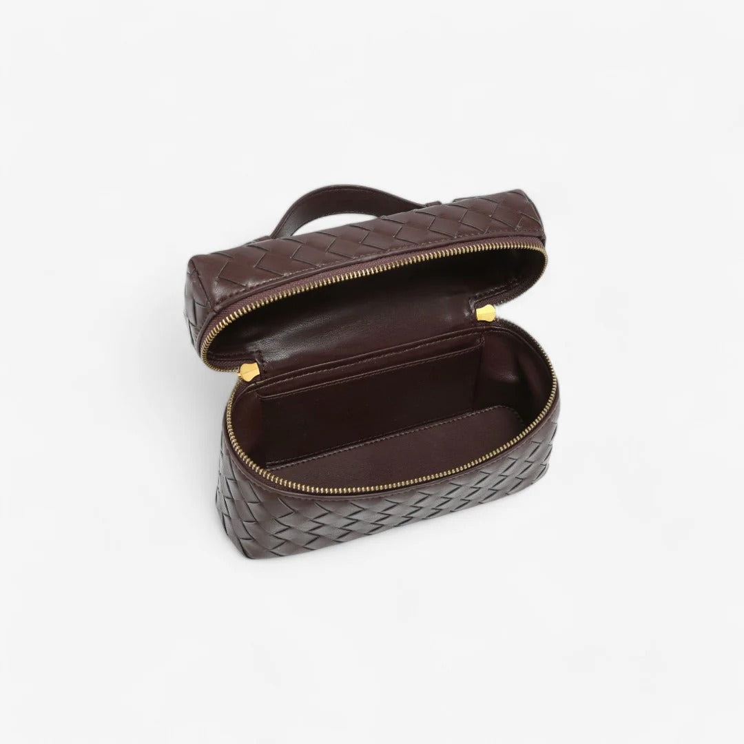 Elegante stoffen make-up- en accessoiretas in geweven ontwerp