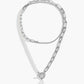 Zilveren Saturnus Schakelketting met Parel – Trendy Damesketting met Hanger