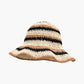 Bucket hoedje met gestreept strohout voor een casual en elegante uitstraling