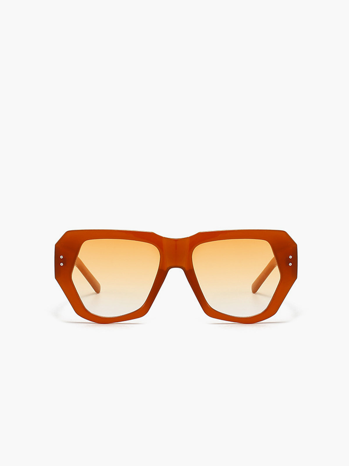 Vintage-Polygon Design Cat-Eye Zonnebril met Nieten-details