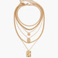 Elegante multi-rijige goudlaag ketting voor een stijlvolle uitstraling
