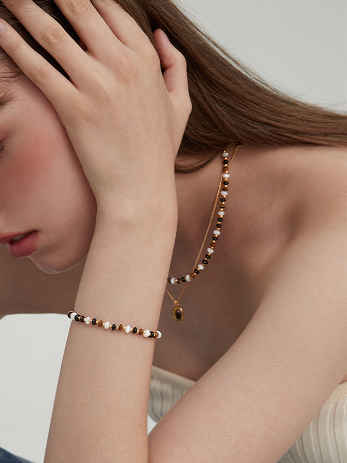 Adembenemende Tijgeroog Edelsteen Kralenarmband