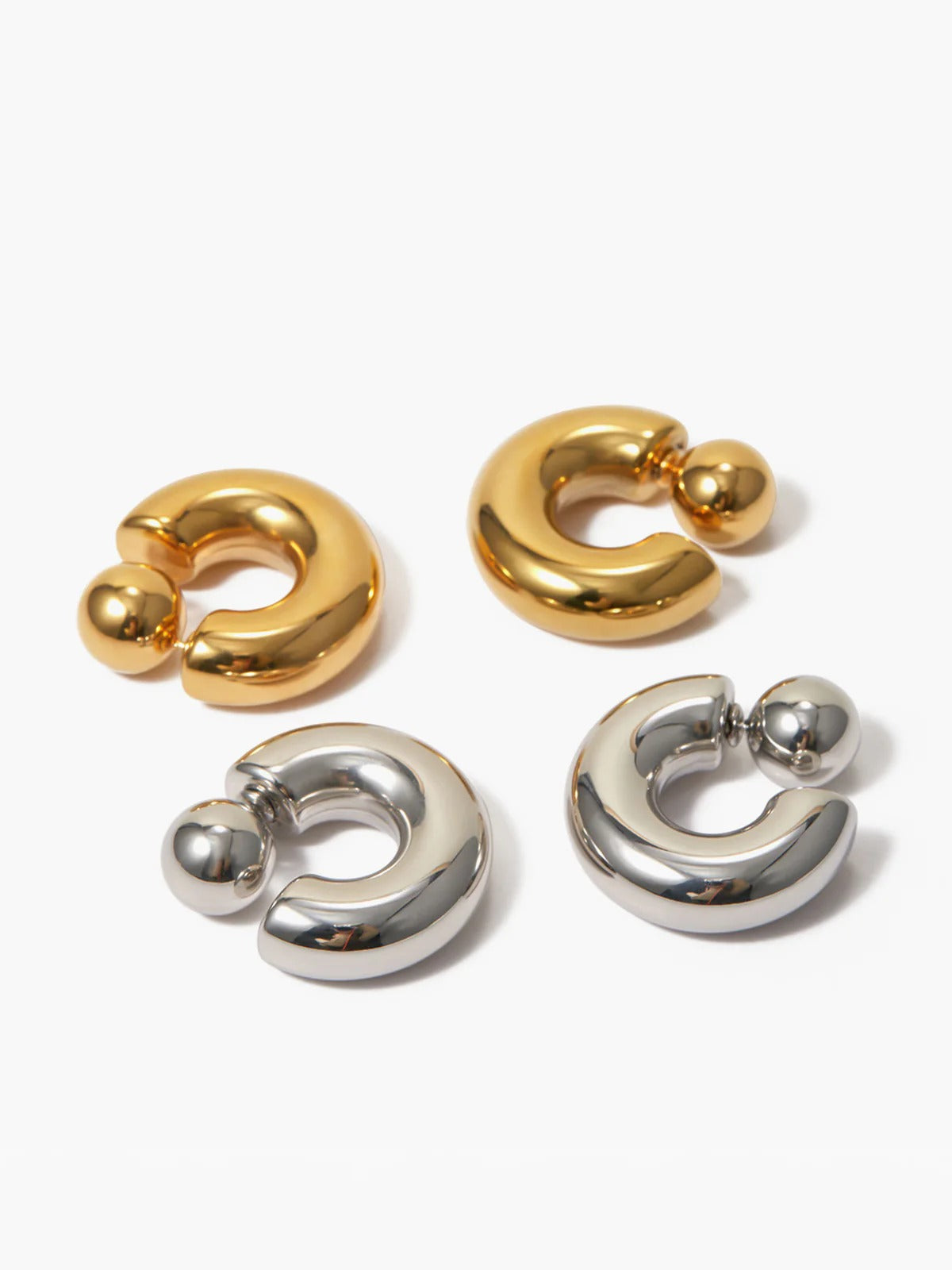 Trendy Chunky-C ontwerp oorhangers voor een stijlvolle look