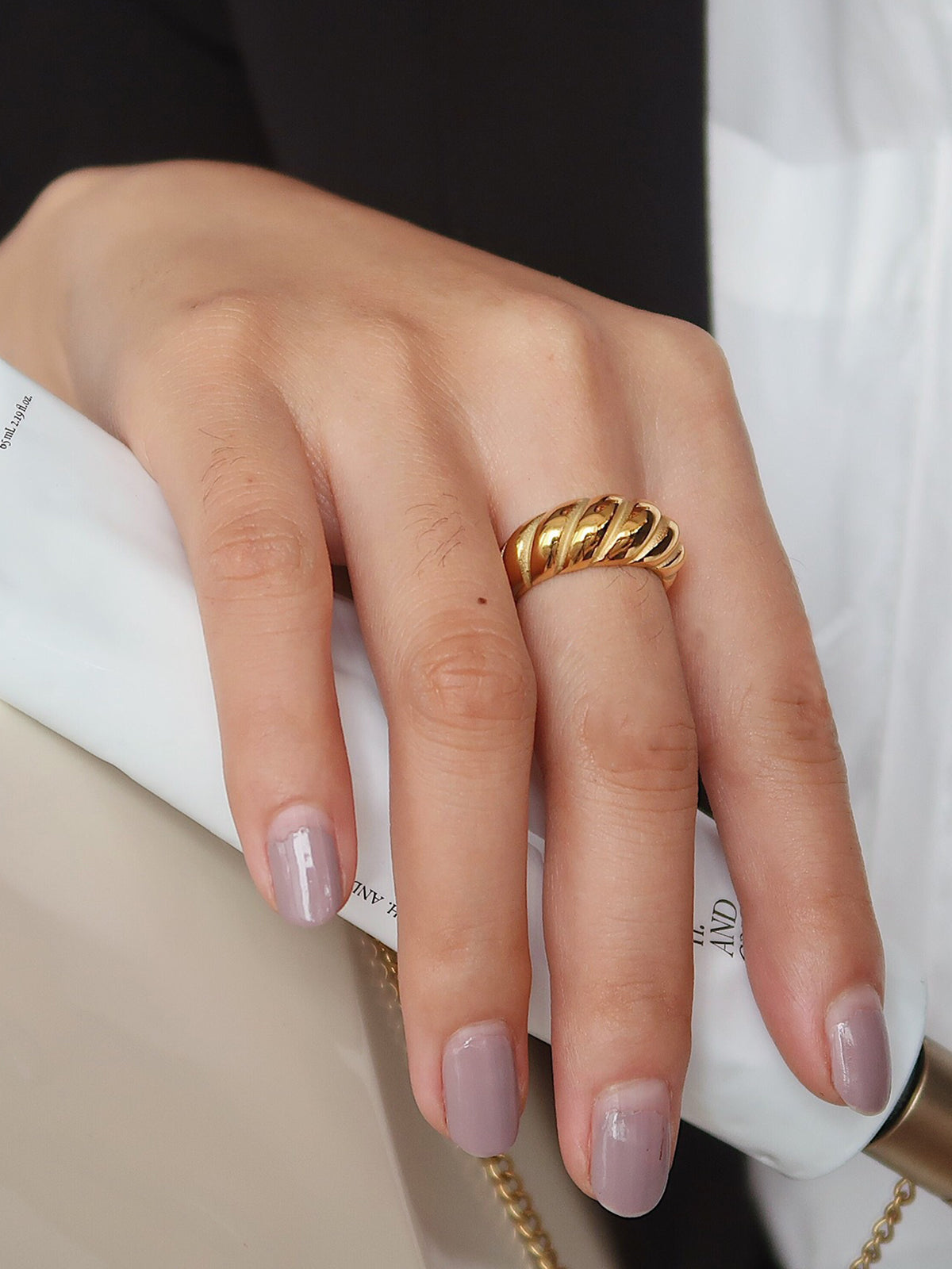 1 stuk Croissant Hemp Design Ring - Stijlvolle modeaccessoire