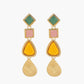 Geleefde geometrische resin oorbellen met elegante druppel