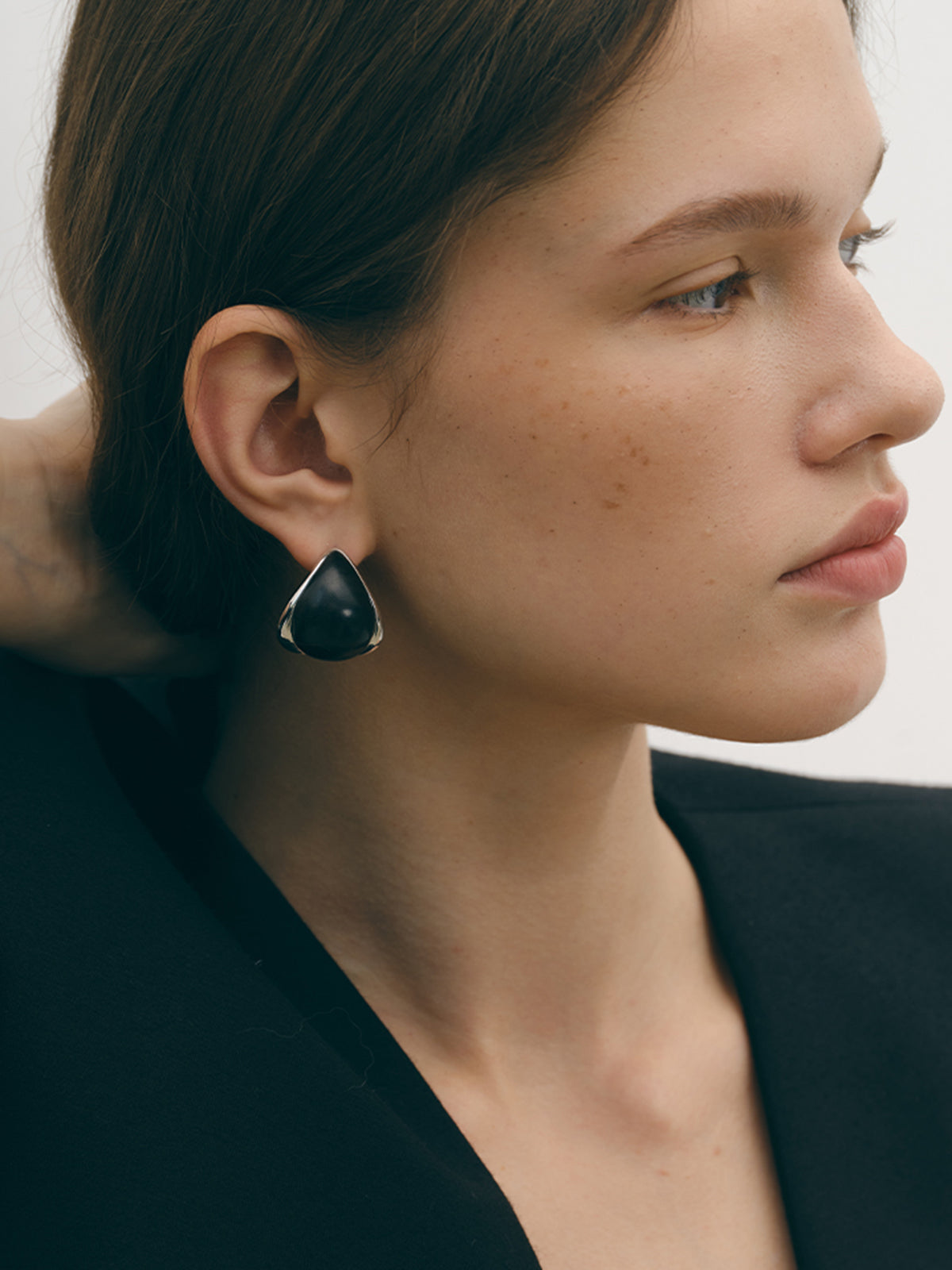 Elegante Bijoux Minuit Zwarte Onyx Oorbellen