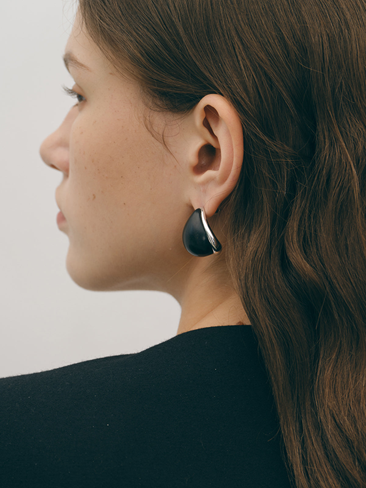 Elegante Bijoux Minuit Zwarte Onyx Oorbellen