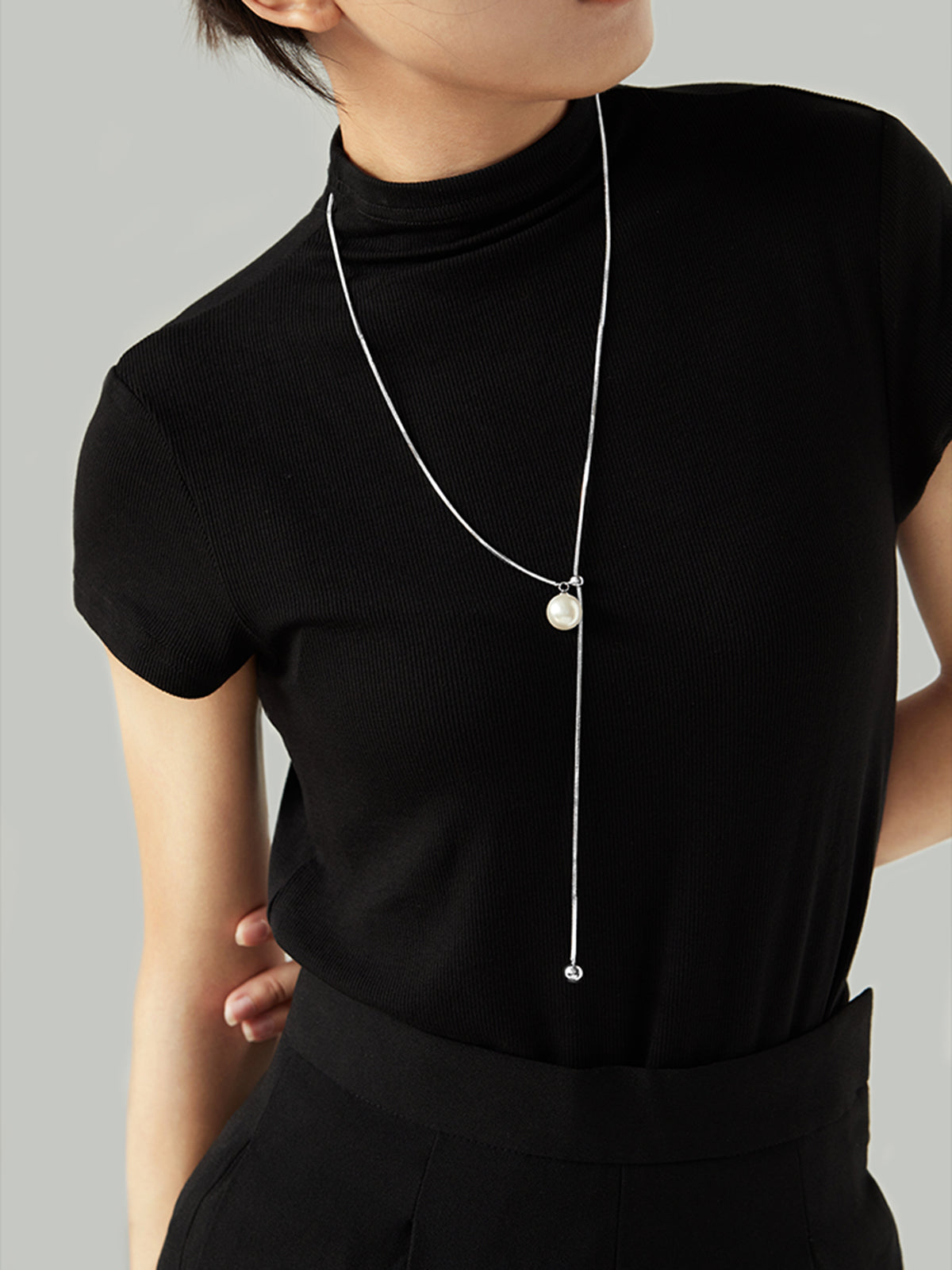 Elegante Parels Y-vormige Lariat Ketting voor een Chic en Tijdloze uitstraling