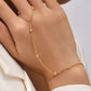 Gouden Handketting Dames – Elegant Ring Bracelet women met Fijne Kralen
