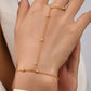 Gouden Handketting Dames – Elegant Ring Bracelet women met Fijne Kralen