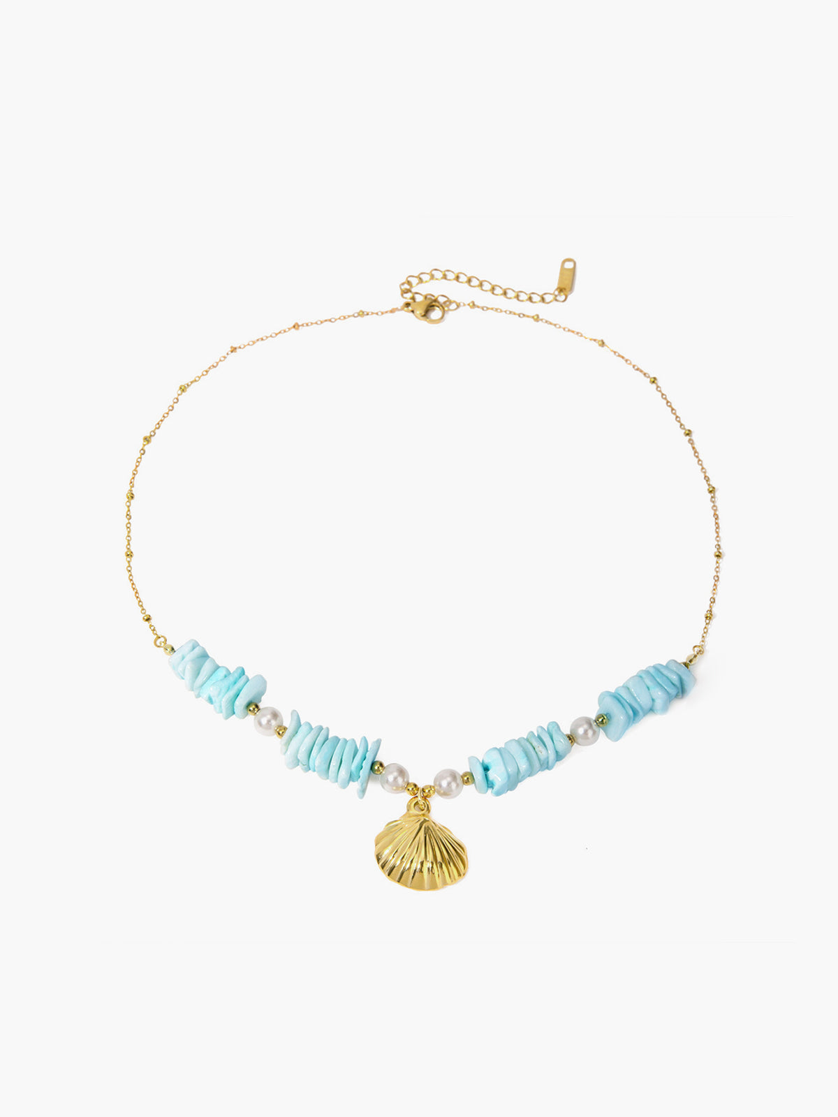 Zeegroene parelmoer schat - Elegante en unieke ketting