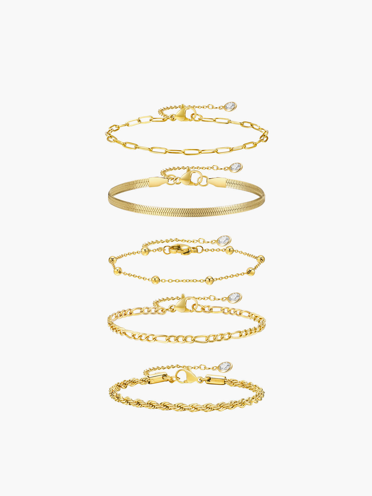 5 stuks Geometrische Gouden Kettingarmband