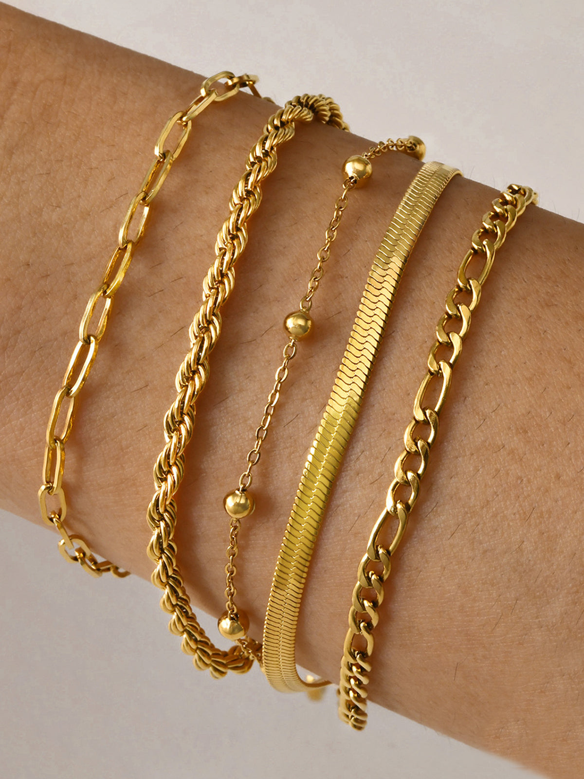 5 stuks Geometrische Gouden Kettingarmband