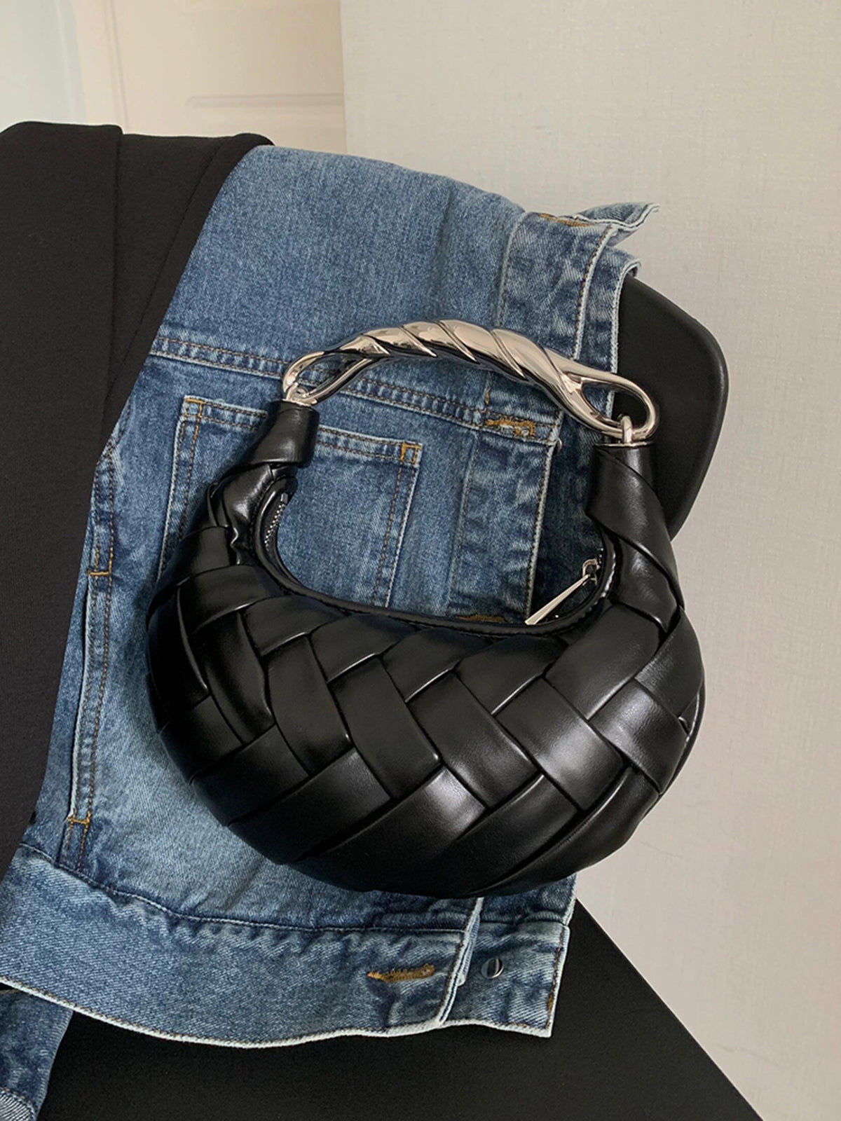 Chique Geweven Gevlochten Draagtas