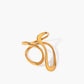 Gouden open spiraalring met onregelmatige vorm – Trendy modeaccessoire