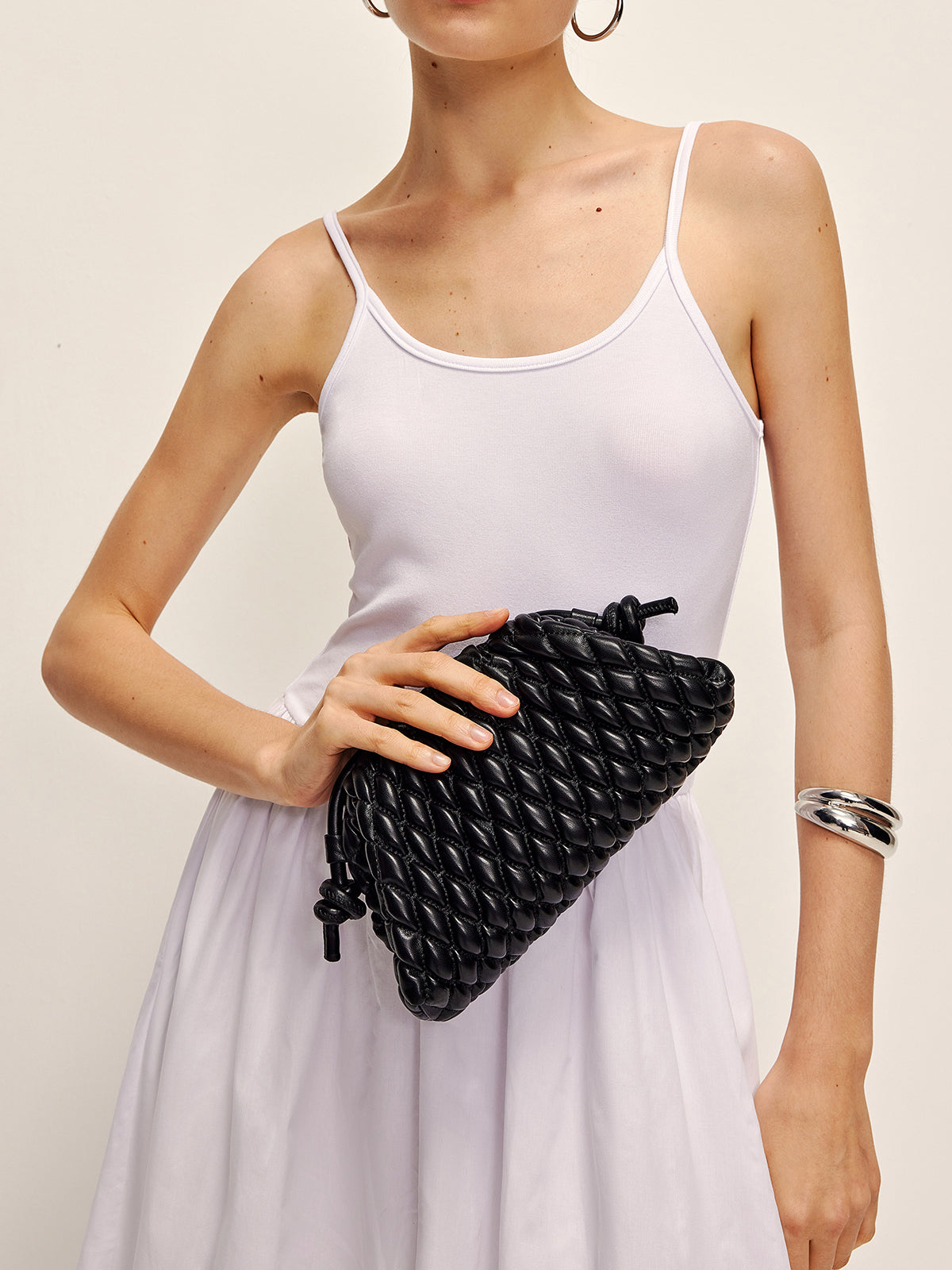 Elegante ruitvormige clutch en schouderdumdful tas voor stijlvolle gelegenheden
