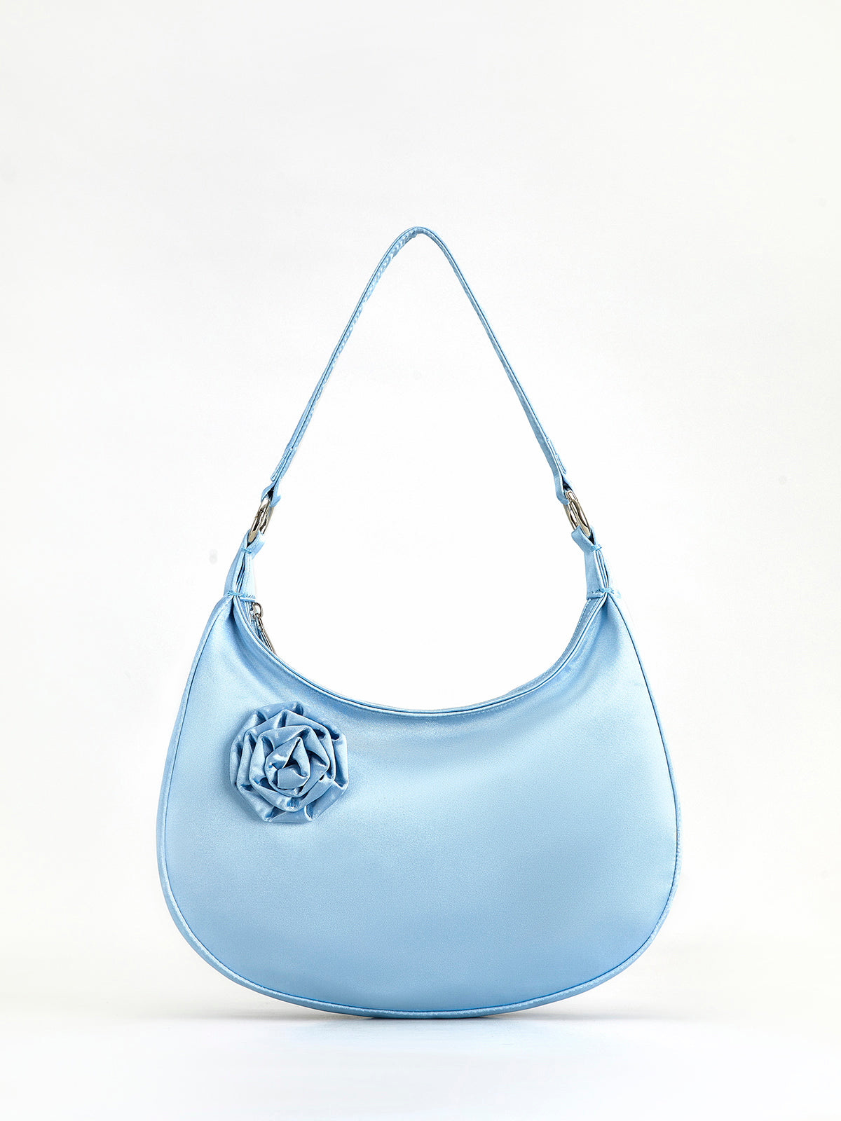 3D Bloem Ritssluiting Halve Maan Tas