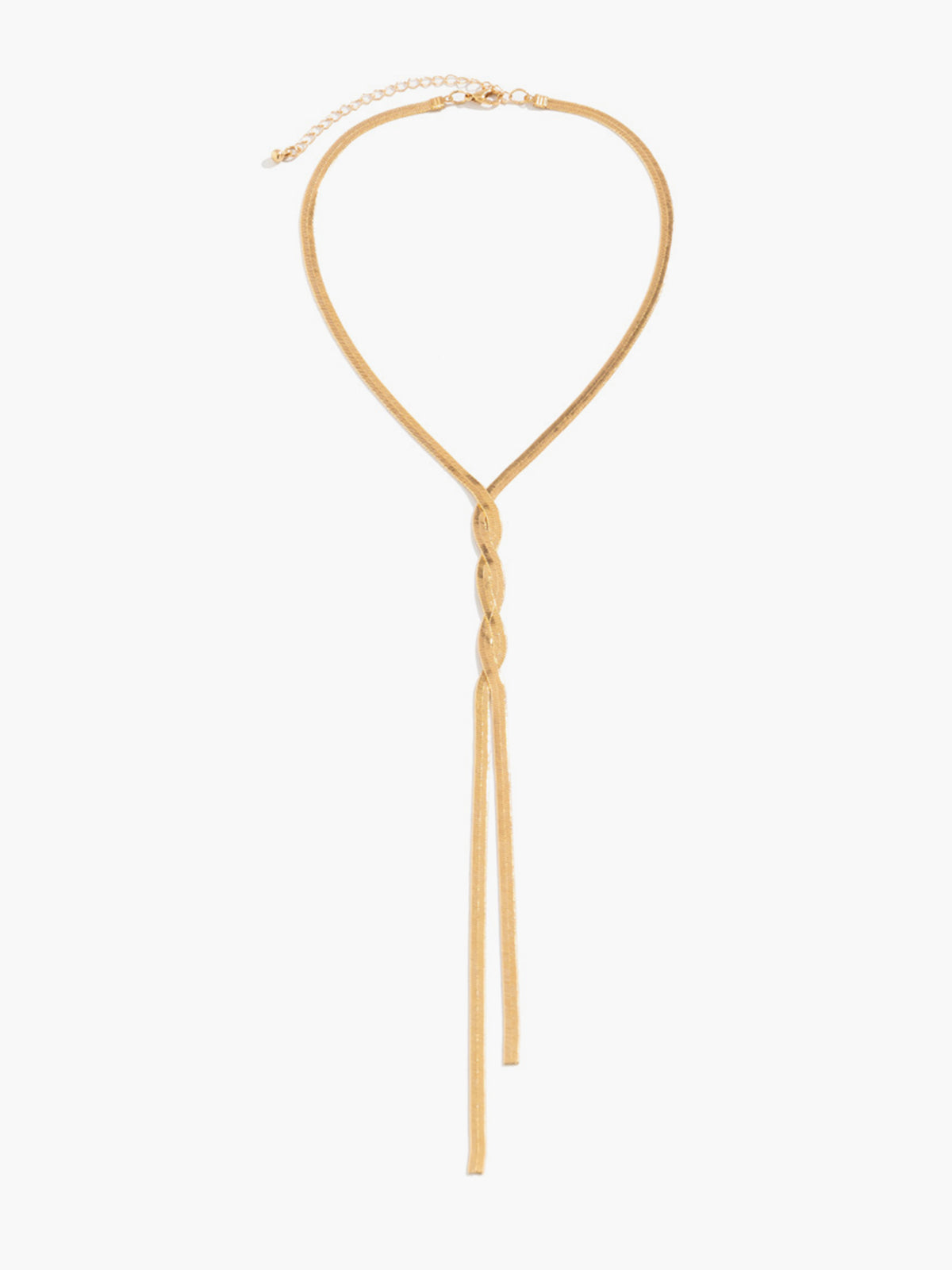 Gouden Slangenketting Draaiknoop Tassel Ketting