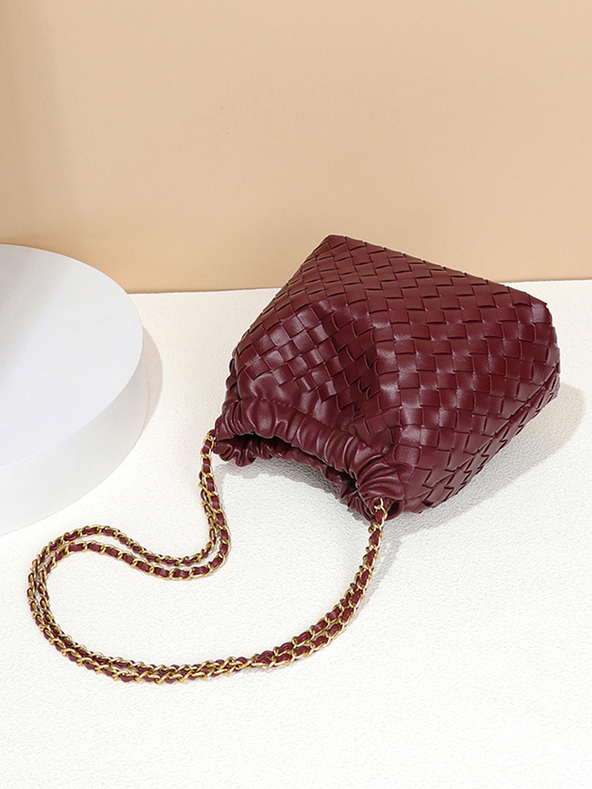 Elegante geweven top-handle en schoudertas voor veelzijdige stijl