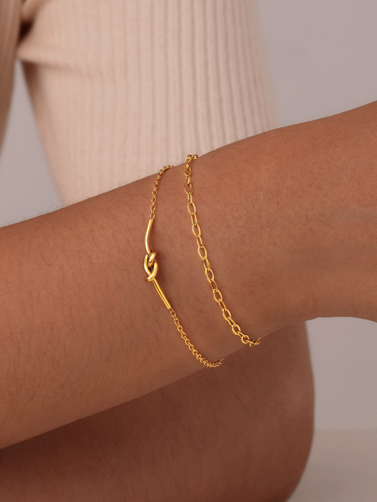 Elegante Dubbele Laag Geknoopte Armband