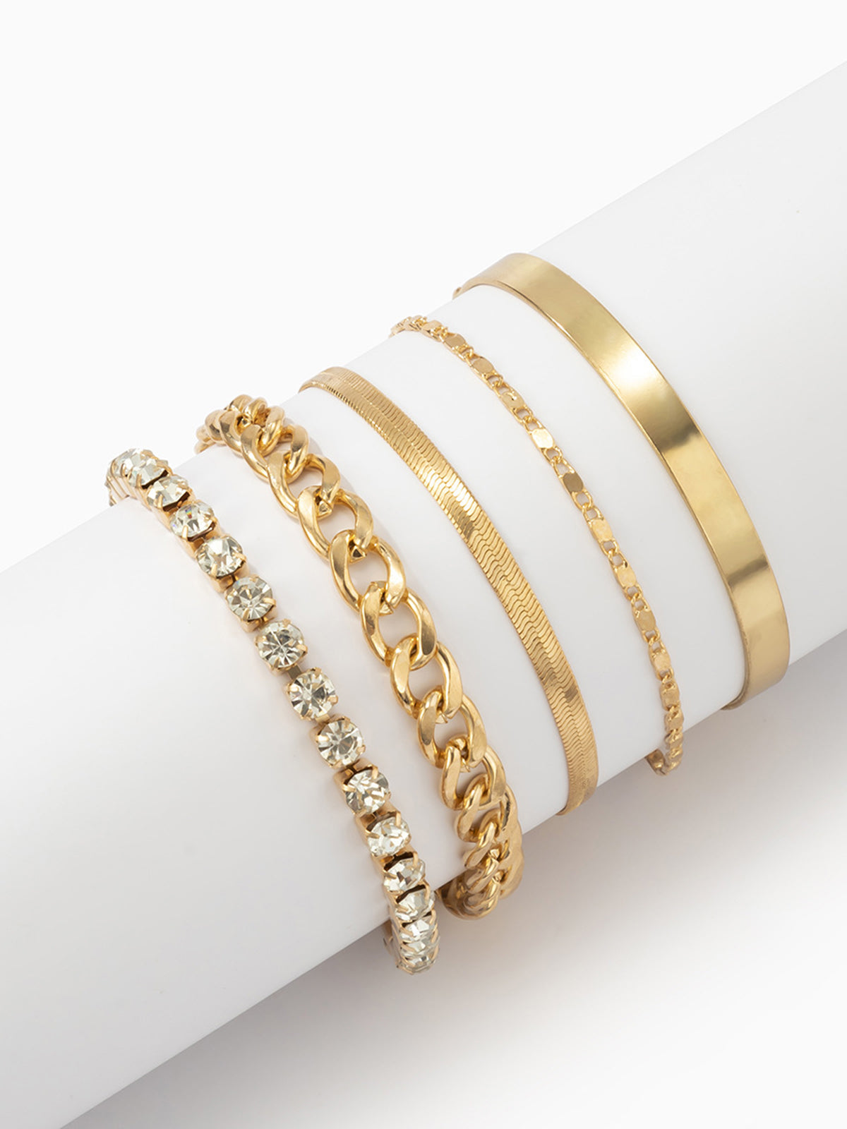 5 stuks Rhinestone Slangenketting Armband