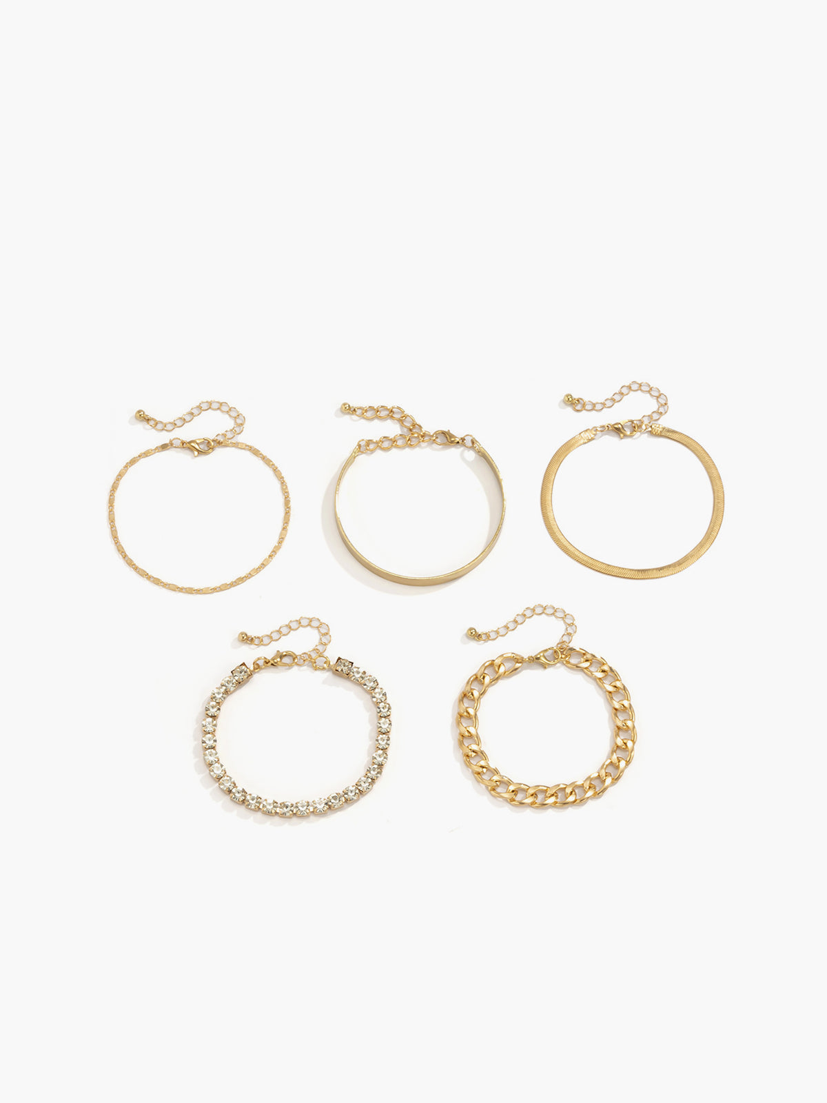 5 stuks Rhinestone Slangenketting Armband