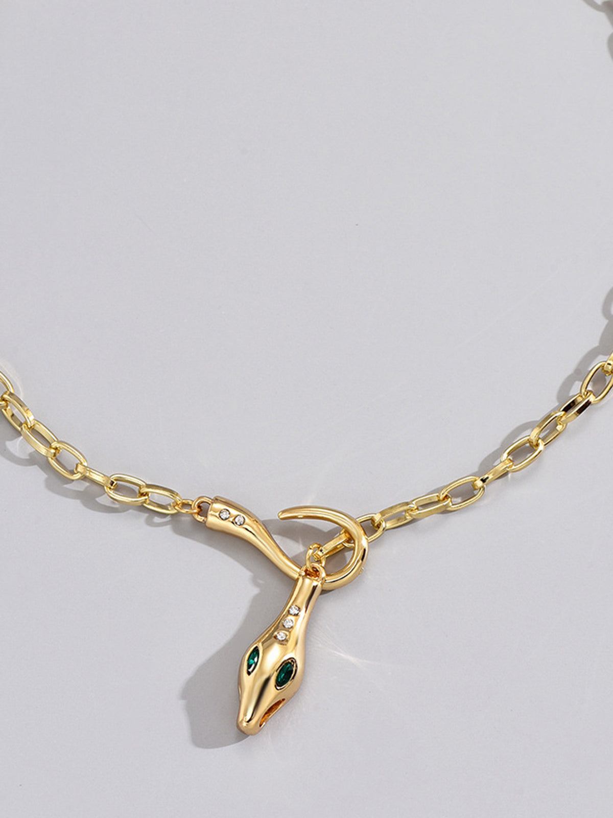 Rhinestone Slang Oorring Ketting