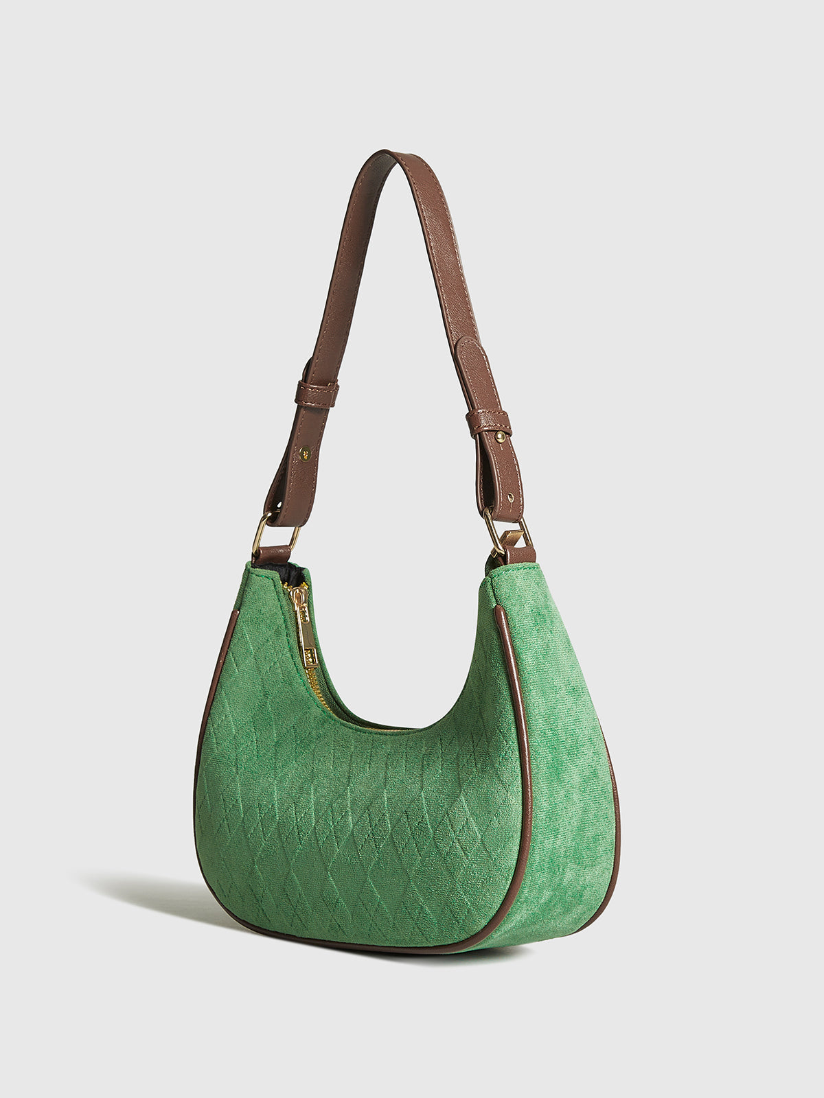 Verstelbare Band Ruitpatroon Halve Maan Tas