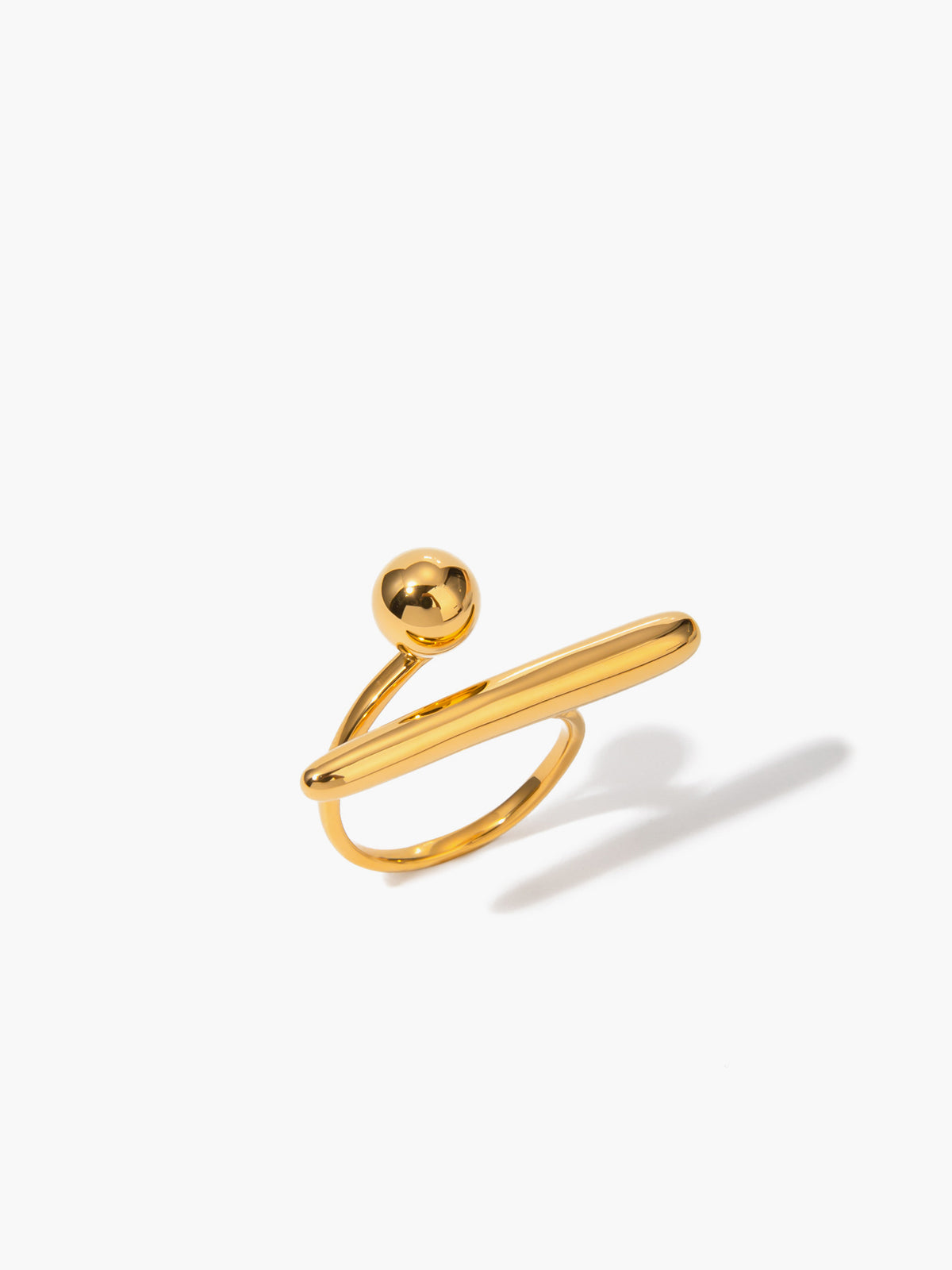 Minimalistische asymmetrische en open ring met uniek design
