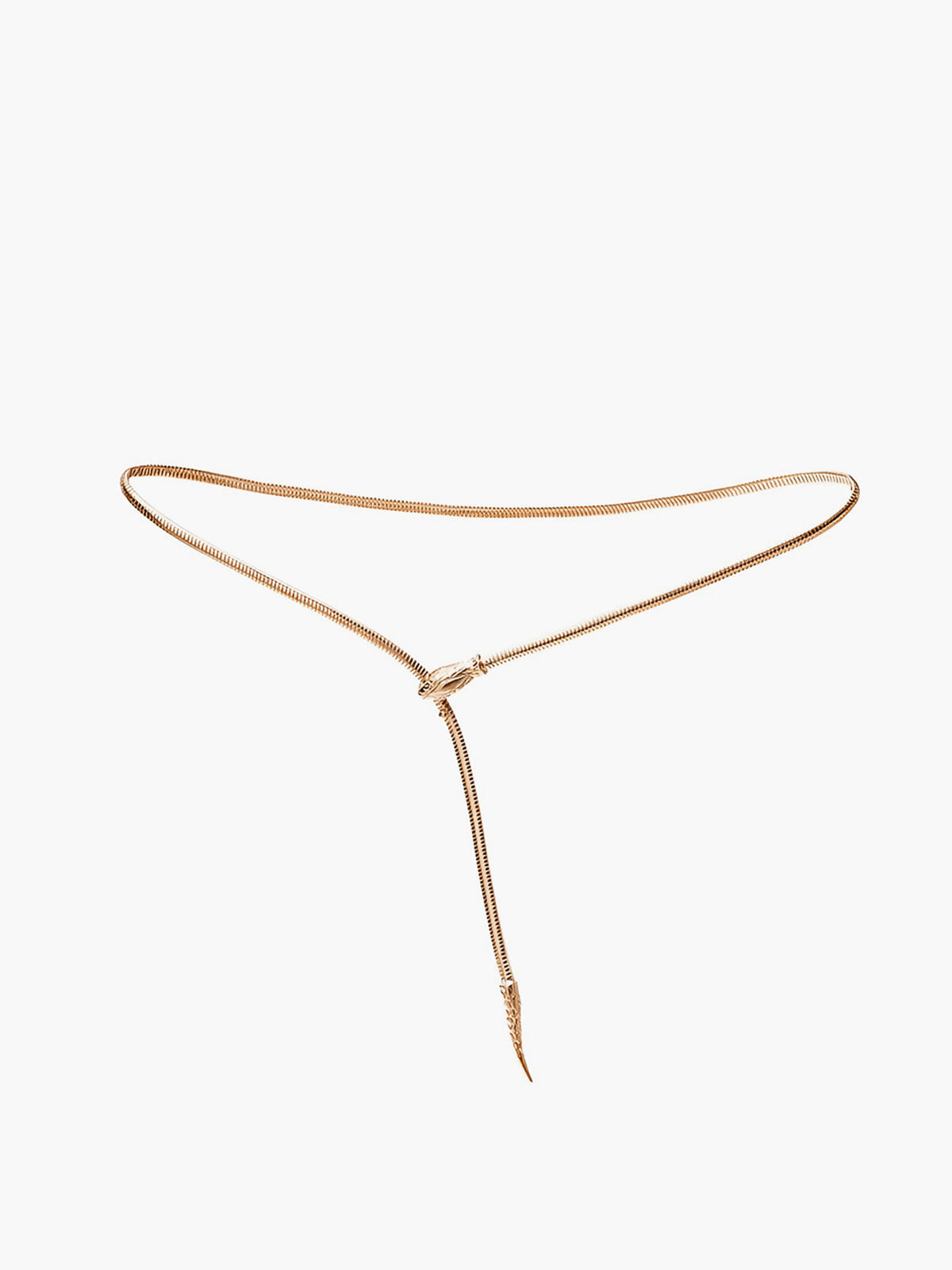 Elegante Zilveren Slangvormige Metallic Riem