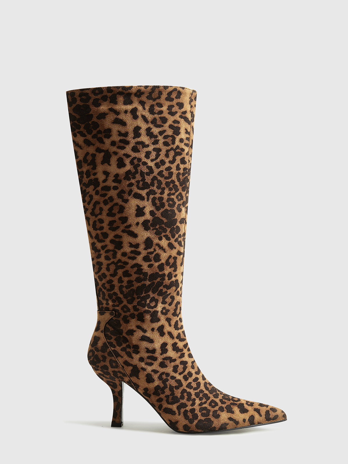 Mid-calfslee zippersla boots met luipaardprint voor een wilde en trendy look