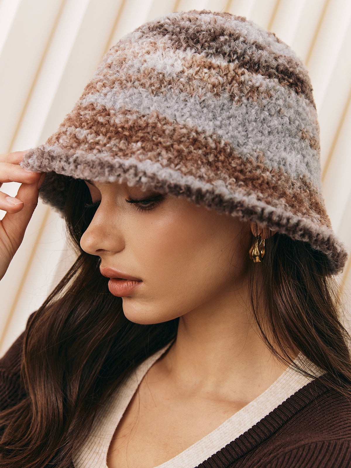 Ombre Plush Bucket Hat zacht en comfortabel