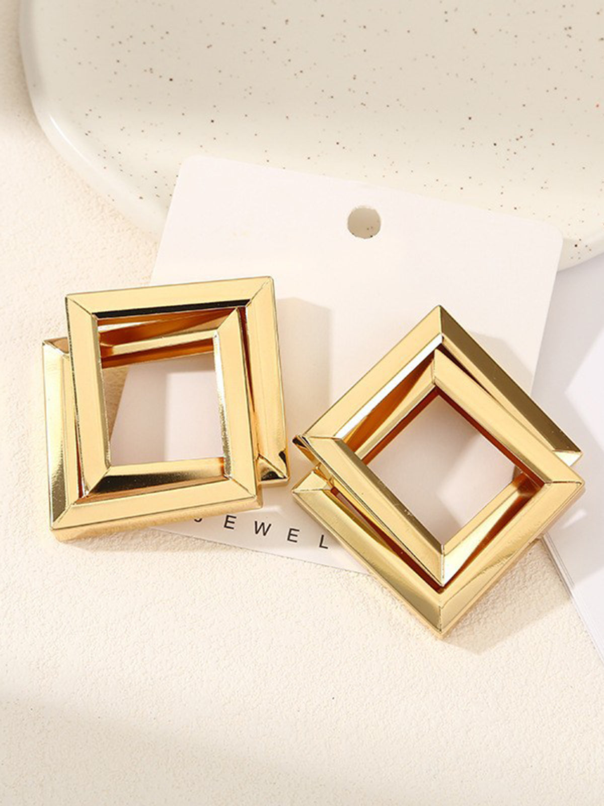 Metalen Kruis Ruitvormige Oorbellen