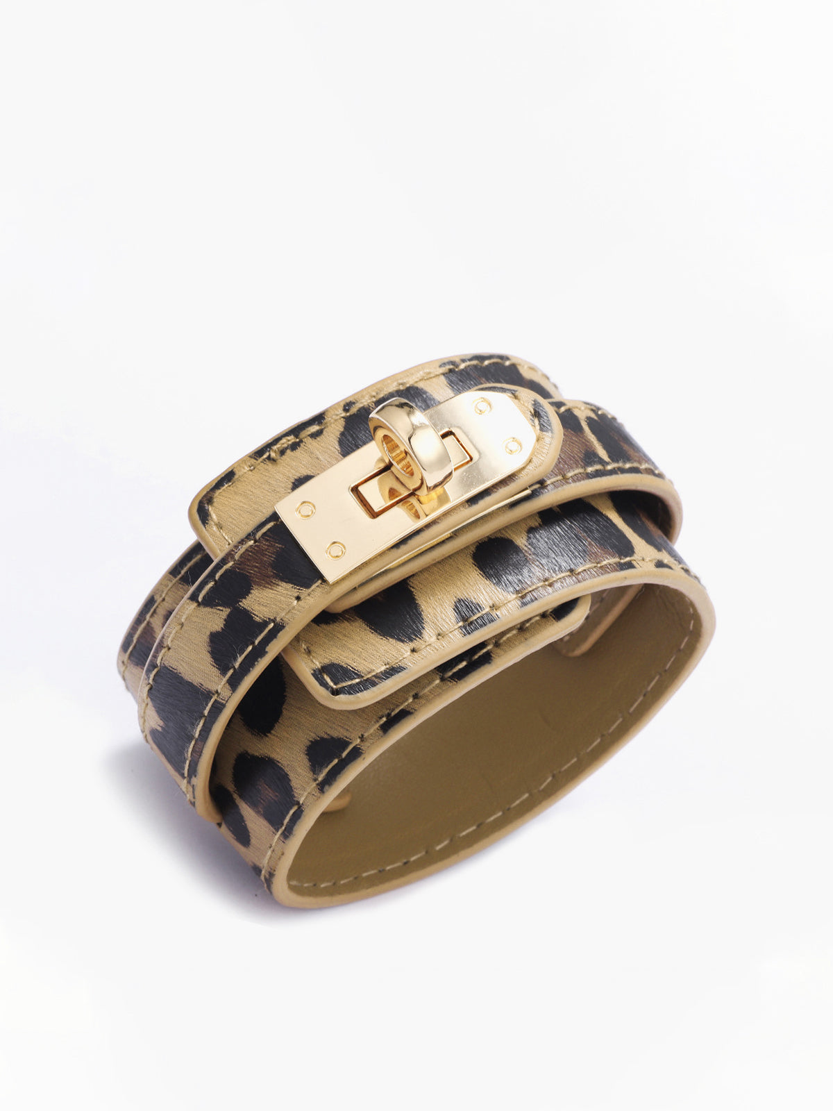 Leopardprint leren armband