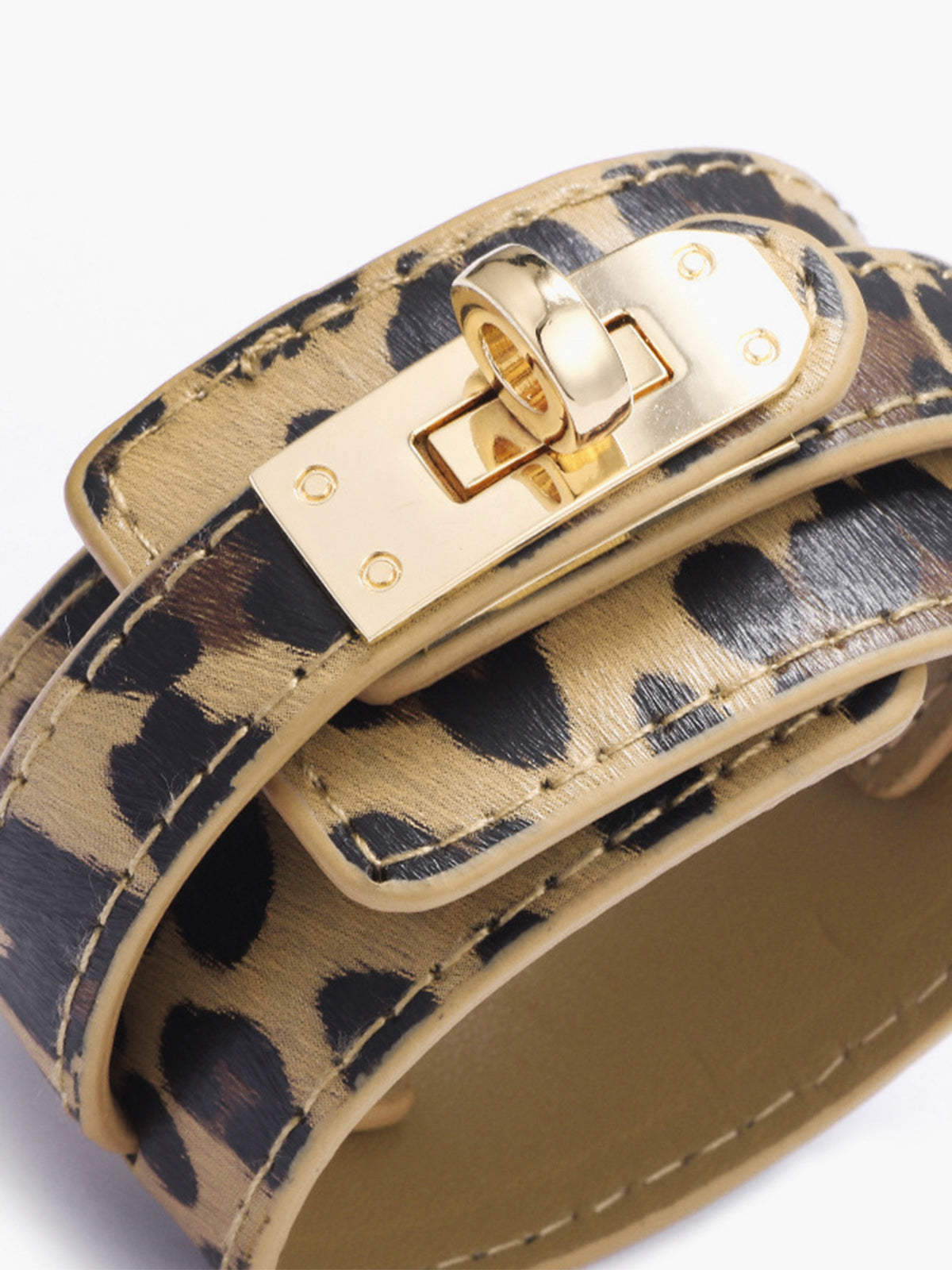 Leopardprint leren armband