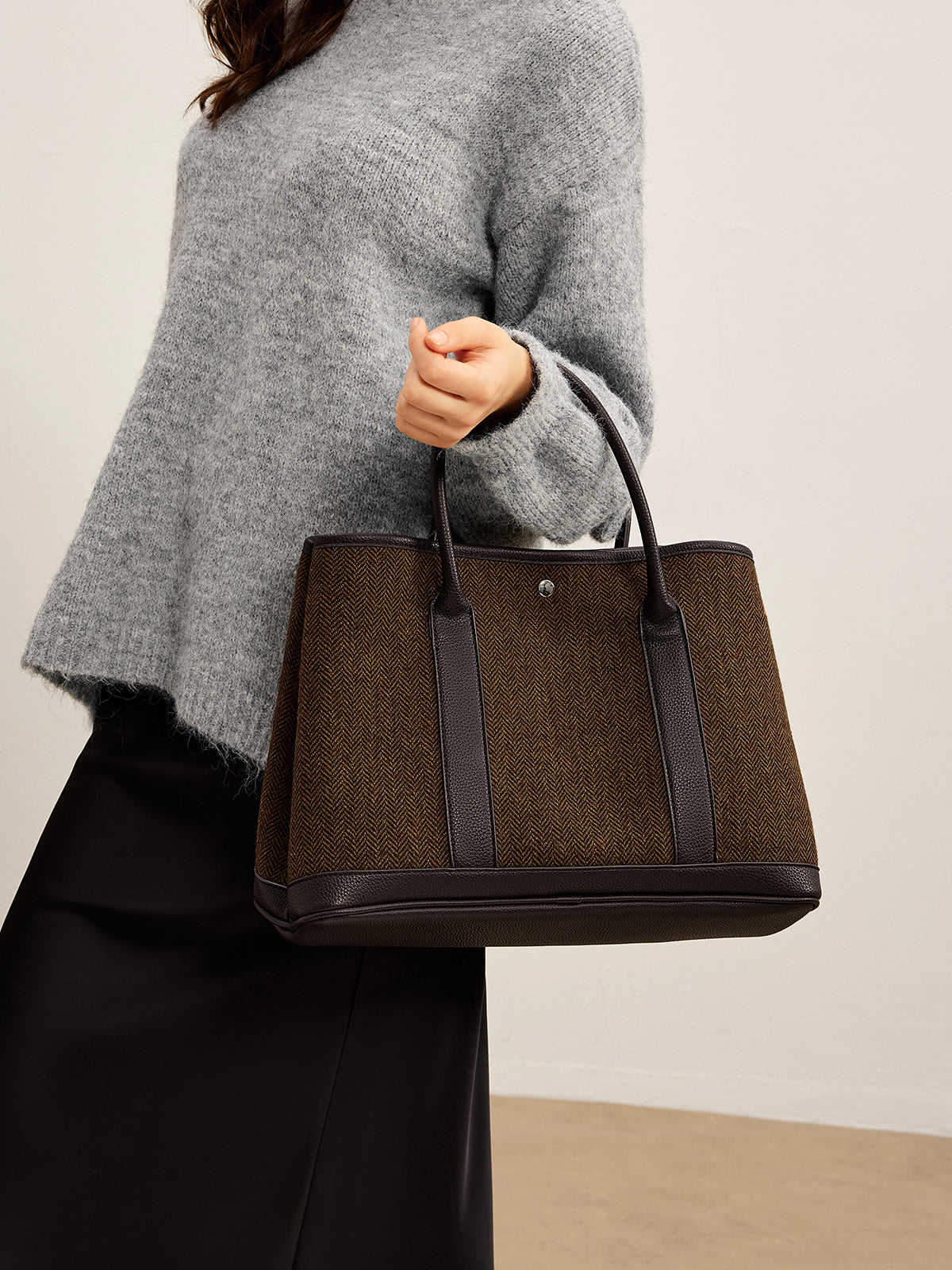 Stijlvolle Chevron knoopsluitbare schoudertas