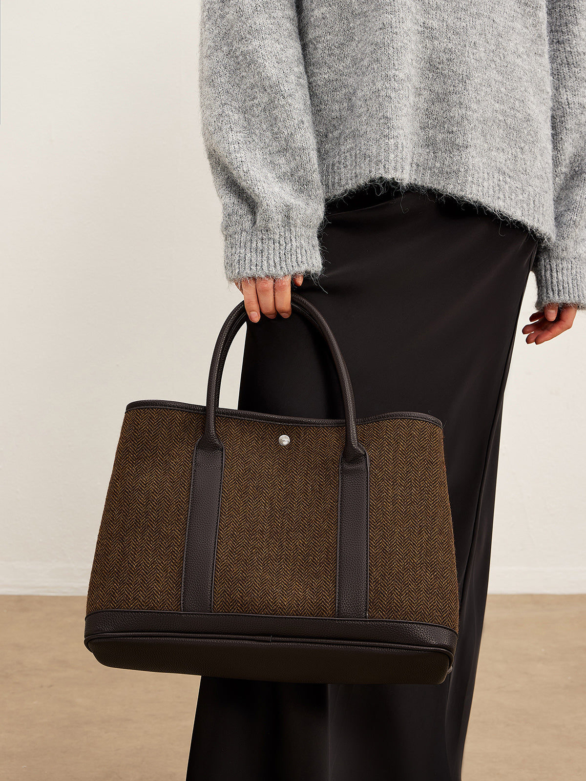 Stijlvolle Chevron knoopsluitbare schoudertas