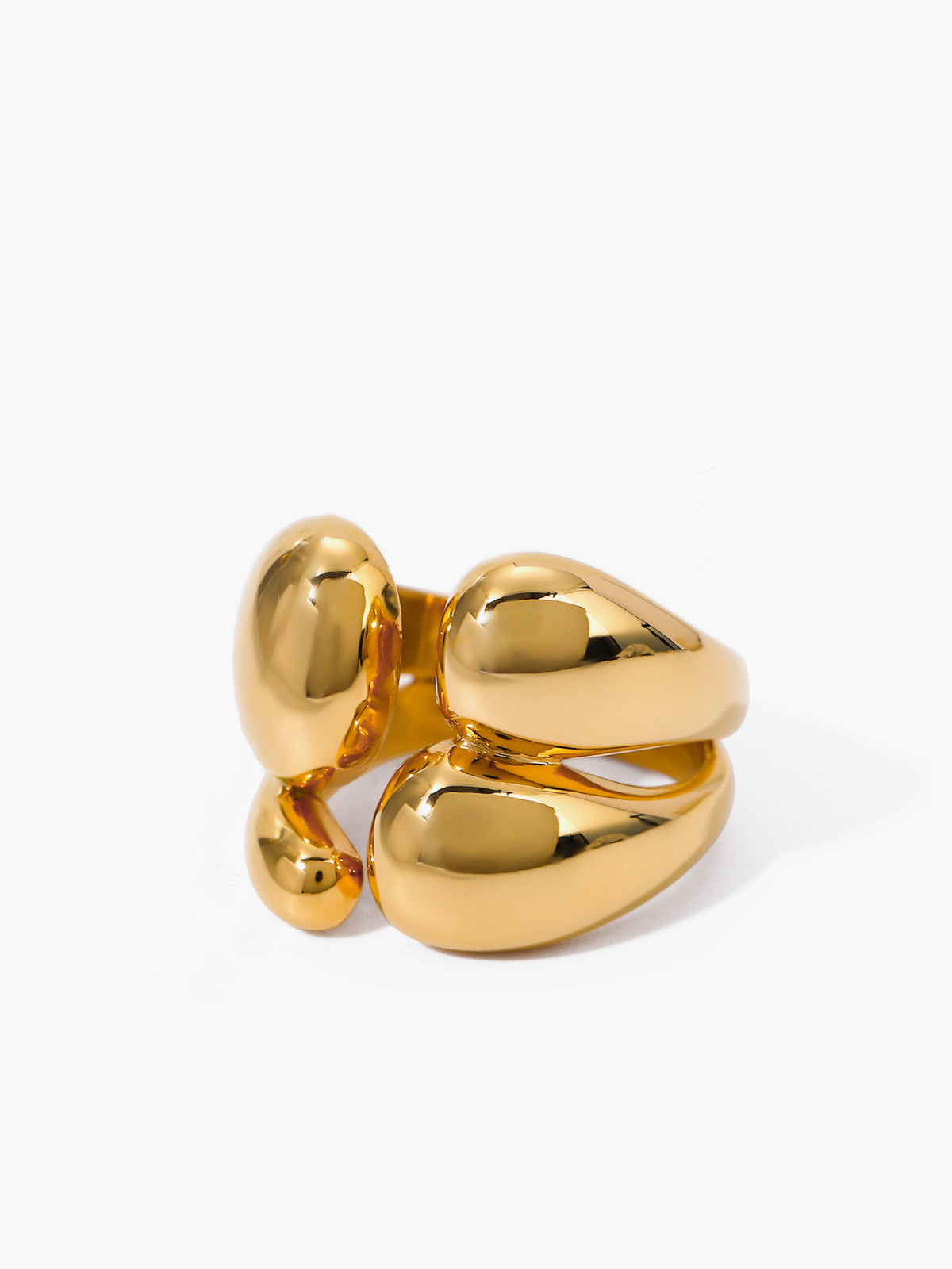 Grote open ring met asymmetrische maat - 1 stuk