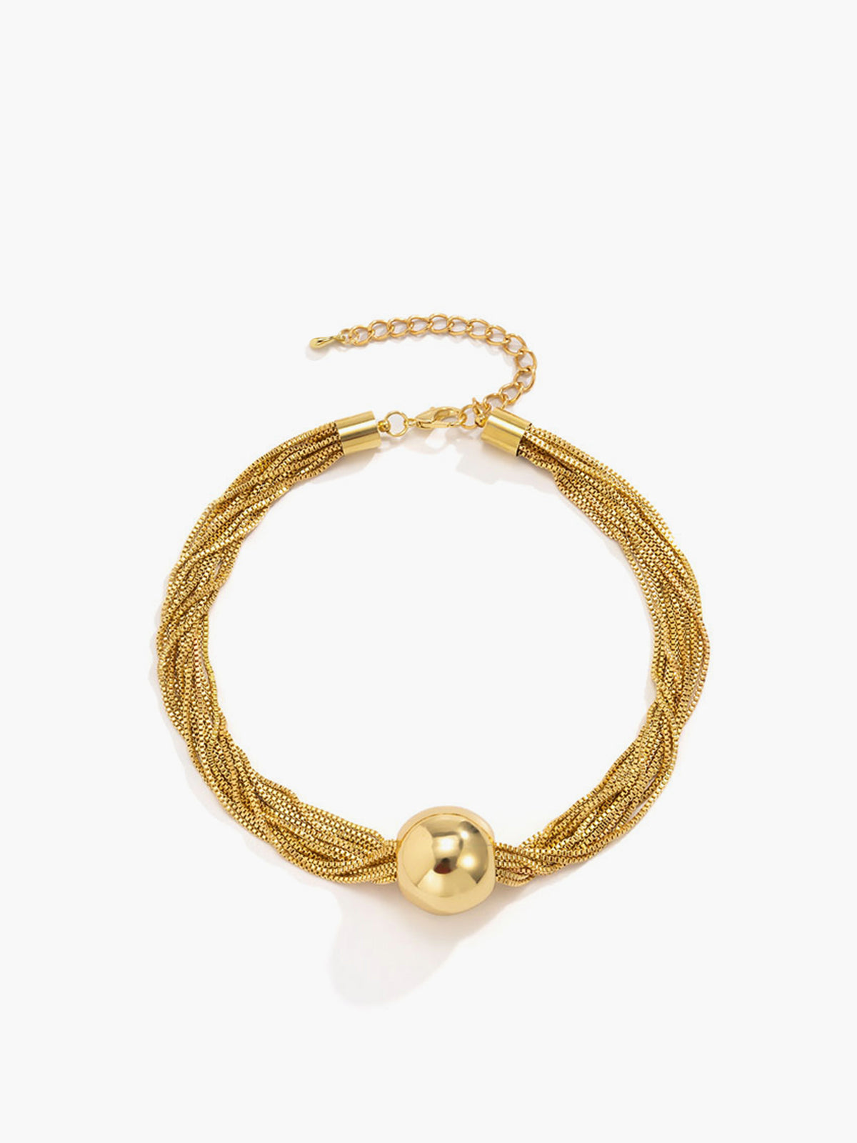 Elegant multi-ketting ketting met glanzende bolletjes